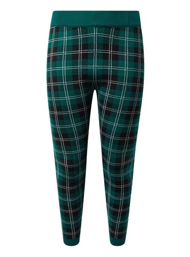 Leggings Natalizi Donna Extra Plus 20-24 – Fiocchi Di Neve Rossi E Verdi Su Nero