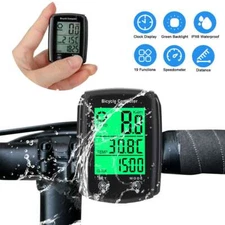 Wired LCD Digital Cycle Bike Computer Bicycle Speedometer Odometer Waterproof US