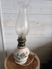  lampe à pétrole ancienne en faïence de Desvres Bon État 