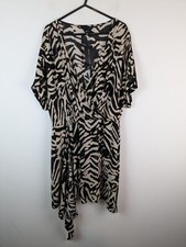 New Look Ladies Size 14 Animal Print Wrap Dress New