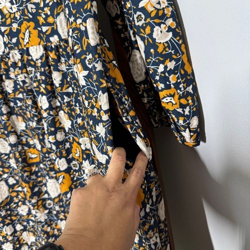 Abito Midi Universal Thread XL Blu Floreale Prairie Manica Lunga NUOVO - Foto 4 di 11
