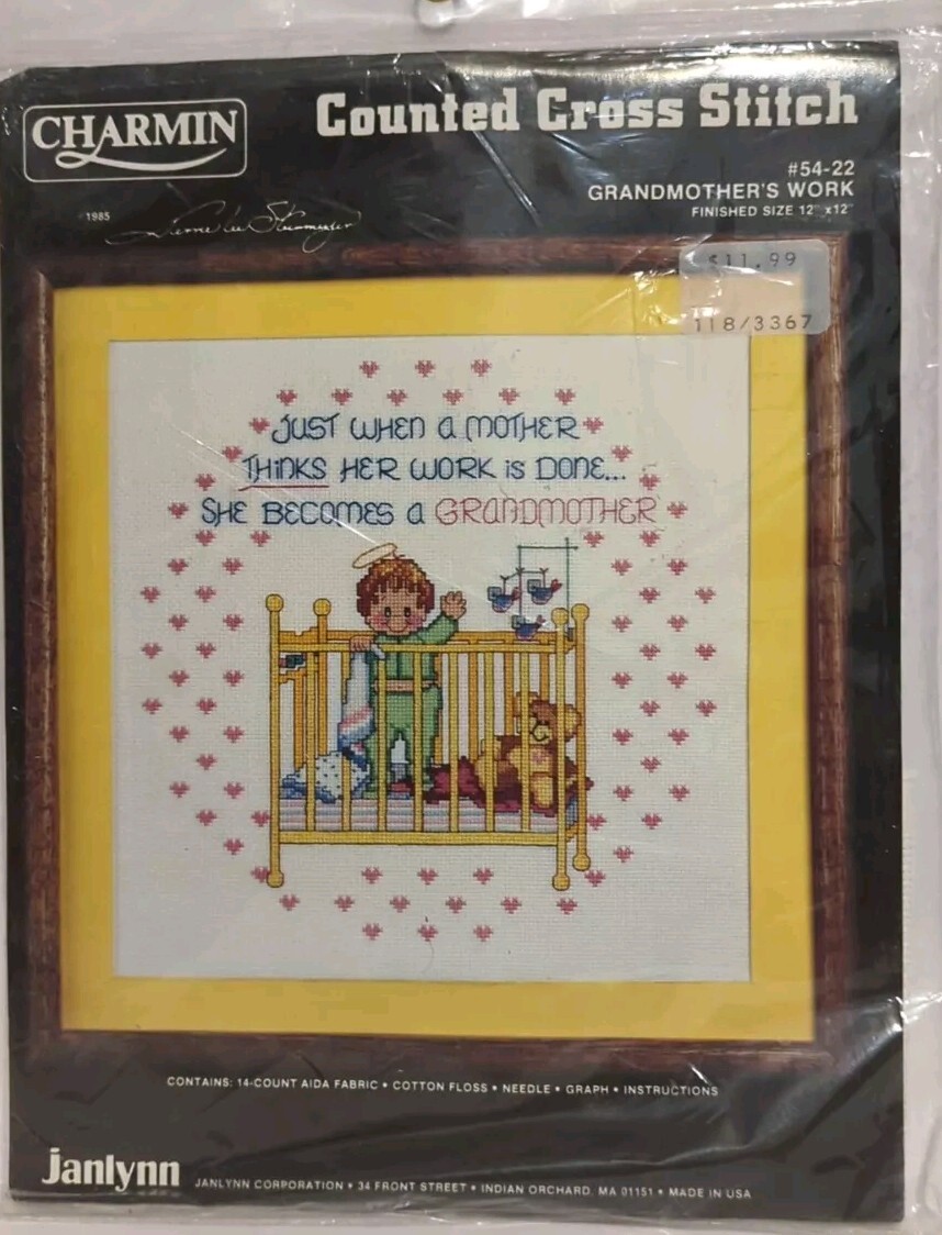 Janlynn Grandmother's Work Counted Cross Stitch Kit #54-22 Sealed (12" x 12")
