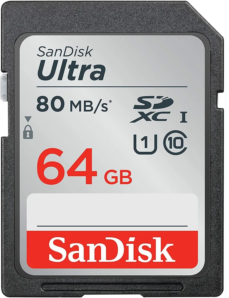 SanDisk Ultra Plus SDXC Memory Card Up to 80 MB/s Class 10 U1, 64 GB, Black Grey - Image 4 of 4