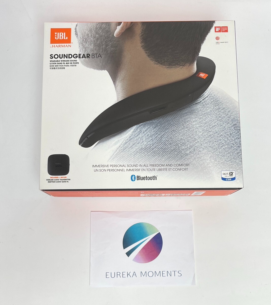 JBL SoundGear BTA Wearable Neck Speaker Bluetooth Audio Transmitter Black  in Box