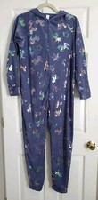 JUSTICE Girl  s Unicorn One Piece Pajamas With Hood Size 14/16 NWT Great Gift