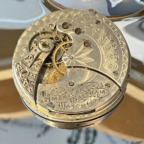1891 American Waltham Watch Co.  Model 1883 Pocket Watch Movement & Dial & Hands