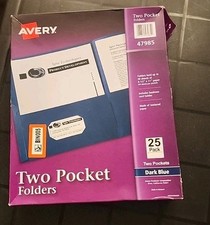 Avery Two-Pocket Folders Dark Blue Pack / Box of 25 47985 1 box