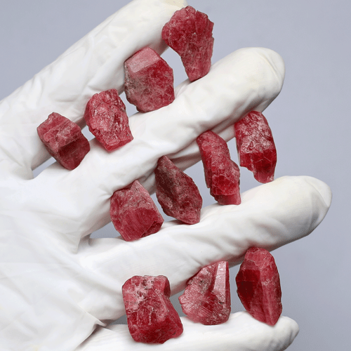 Rare Mineral 11 PC Natural Russian Rhodonite High Grade Raw Crystal Specimens - Imagen 6 de 13