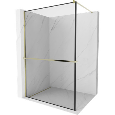 Mexen Kioto+ Duschwand 110x200 cm Gold, Transparent/Schwarz Design