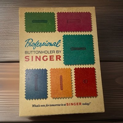 Vintage 1970's Professional Buttonholer by Singer Original Box - 20 Templates
