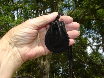 Deerskin Leather Medicine Bag, Native American Style Necklace Pouch, 2 ''