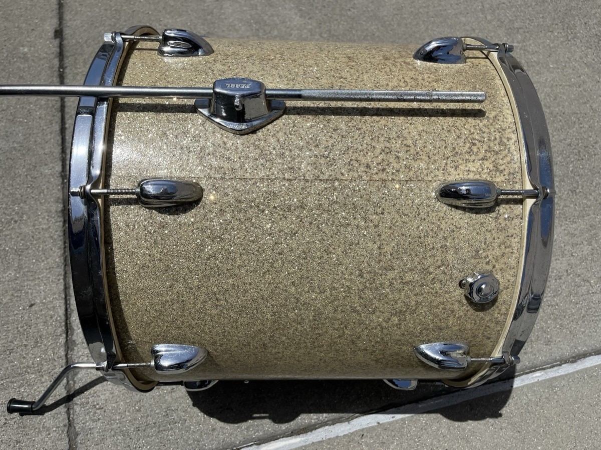Stewart Pearl Japan 16x16” Silver Gold Sparkle Floor Tom Drum