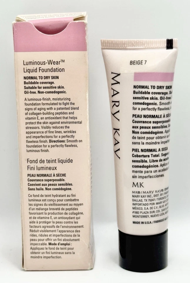 Mary Kay Timewise Luminous-Wear Liquid Foundation Beige 7 - 038711 Normal to Dry - Image 2 of 3