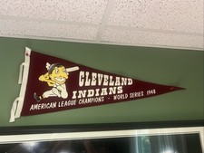 1948 Cleveland Indians American League Champs World Series Baseball Pennant