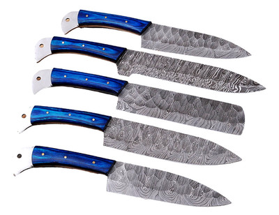 Custom HandMade FORGED DAMASCUS STEEL CHEF KNIFE SET Kitchen Knives 1768