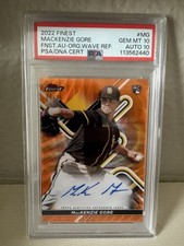 Mackenzie Gore (RC) PSA 10/10 💎 Orange Wave Ref Auto /25🔥2022 Topps Finest!