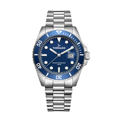 Tornado Lumina Men s Analog Watch | Blue Dial, Silver Case