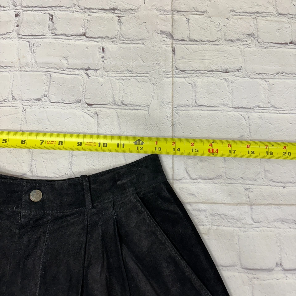 Pantalones Cortos Vintage The Limited Mujer 100% Gamuza Cuero Talla 10 Plisados Y2K C061-14 Foto 4 de 4