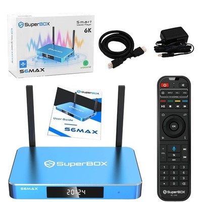 SuperBox S6 Max Android 12 Media Player, 4GB RAM 64GB ROM, WiFi 6, Voice Remote