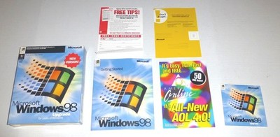 Vintage Microsoft Windows 98 Upgrade CD-Rom with Product Key Retail Box