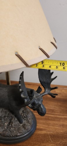 Resin Moose Sculpture Table Lamp w/Shade Rustic Cabin Lodge 17" Excellent - Picture 10 of 10
