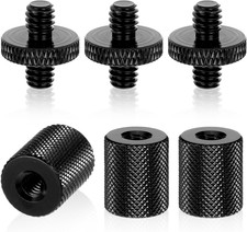6 Pack 1/4" to 1/4" Threaded Tripod Screw Adapter, Double Sided Standard Mountin