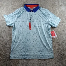 Redvanly Polo Shirt Mens XL Blue Breeze Bedford Golf Moisture Wicking Stretch