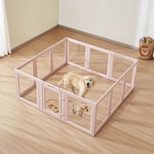 Dog Whelping Box 60x59x23 in Transparent Plastic Dog Whelping Pen for X-La