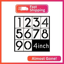 DXCYZ 4 Inch Large Number Stencils Kit 0-9 Address Number Stencil, 10PCS Reusabl