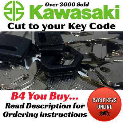 Kawasaki Motorcycle Keys Cut to Your Key Code READ DESCRIPTION B4 YOU BUY 
