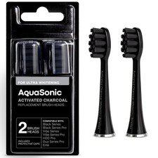 Genuine 2 - Pack Activated Charcoal Brush Heads - Whitening Brush Heads