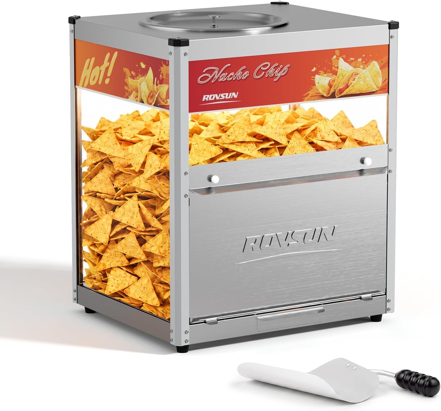 300W Nacho Machine Countertop Food Warmer, Nacho Chip Warmer with Warming Light