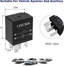 4 PCS 30A Starter Relay, 5 Pin 12 V Multi-Purpose Relays, Waterproof Heavy Duty