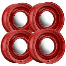 Set Of 4 Allied 61r Smoothie 15x8 5x4.55x4.75 -6mm Red Wcap Wheels Rims