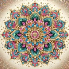 Mandala Flower Special Shaped Diamond Art Kits for Adults,5D Diamond Painting...