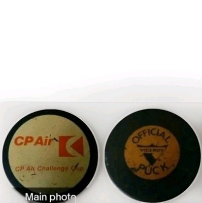 CANADIAN PACIFIC AIR CHALLENGE CUP RARE VINTAGE  PUCK VICEROY MFG. MADE IN  