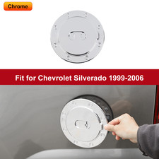 Chrome Gas Cap Door Fuel Tank Cover For Chevy Silverado Tahoe 99-06 Accessories