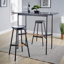 Big Furniture Warehouse Harvey Black Oak Bar & Stool Set RRP £219.99