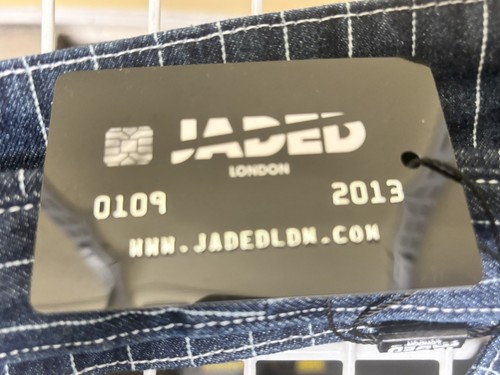 JADED London Blue Pinstripe Denim Halter Top Crop US Size 10 New Dirty Inside - Picture 9 of 16