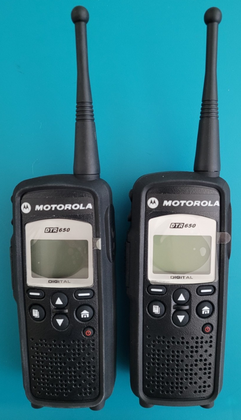 MINT Motorola PAIR (2) DTR650 Digital On Site Portable 2 Way Radio Walkie Talkie