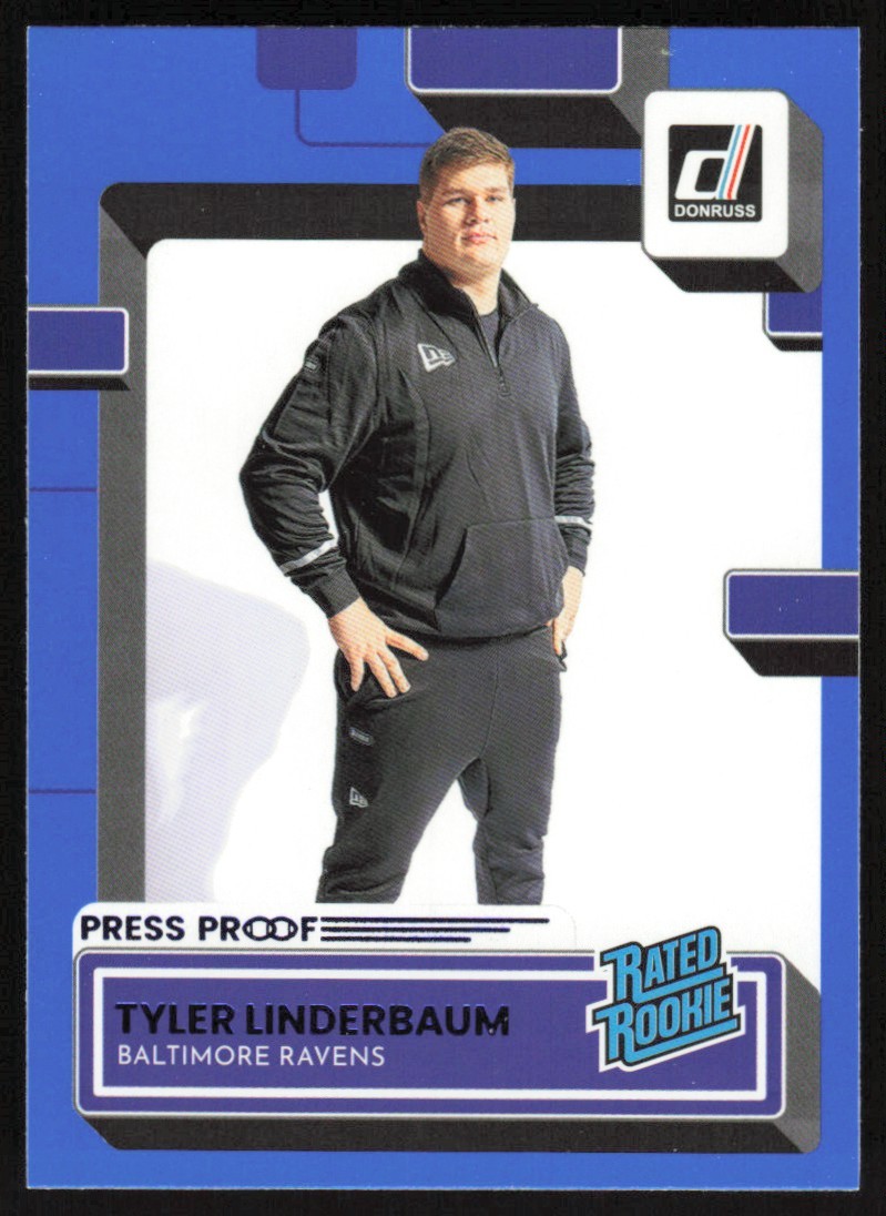 Tyler Linderbaum Panini Donruss #400 Press Proof Blue