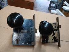 Antique Russwin Interior Mortise Lock Pat 1910 + One Unmarked Glass Knobs