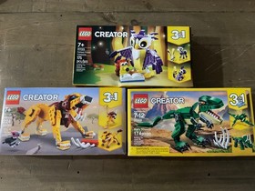 Lot of 3 - Lego 3 in 1 Creator Sets in Box - 31058, 31112, 31125 Ages 7+