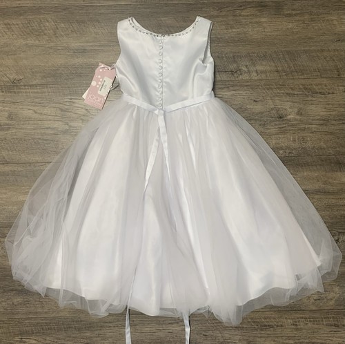 Joan Calabrese weißes Blumenmädchen festliches Kleid - Mädchen Größe 6X - Bild 2 von 7