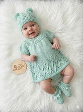 “Maggie” Dress Set knitting pattern for Reborn doll 16 -22” or 0-3 Mth Old Baby