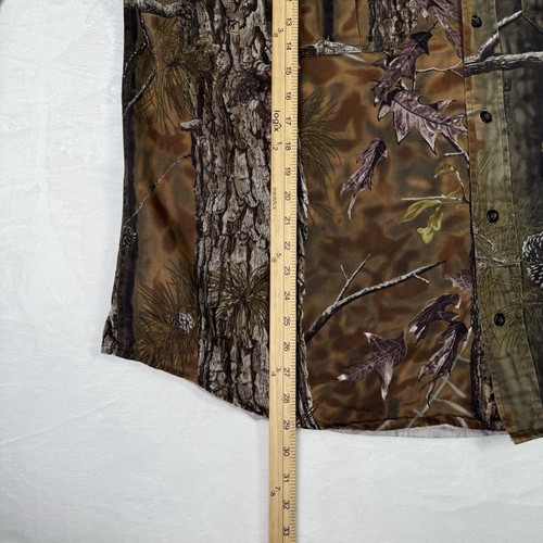 Vintage Longleaf Shirt Canvas Mens 3XL Camo Woodland Snap Pockets - Picture 7 of 7