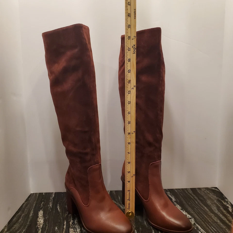 Espléndidas Botas Altas de Cuero Talla 7 Prado Marrón Cereza Foto 3 de 4