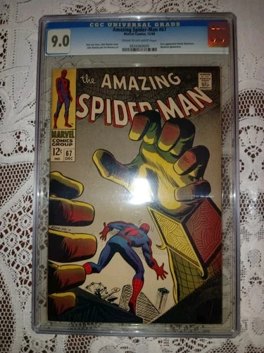 AMAZING SPIDER-MAN 67 CGC 9.0 First Randy Robertson Unpressed!  Press & regrade