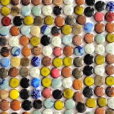 200g Ceramics Mosaic Tiles Random Color Mixed Round Mix Size, Small round