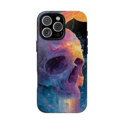 For iPhone / Galaxy / Pixel | Phone Ink Case - Fractal Skull Abstract
